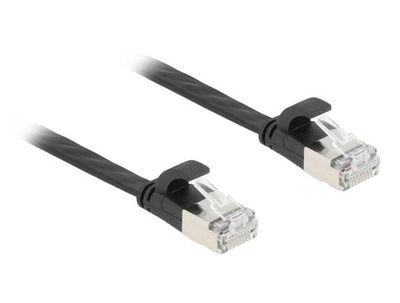 Delock RJ45 Tape Plana Network Cable Connector Male a Male CAT.6A U FTP 7,5M Black — image 1
