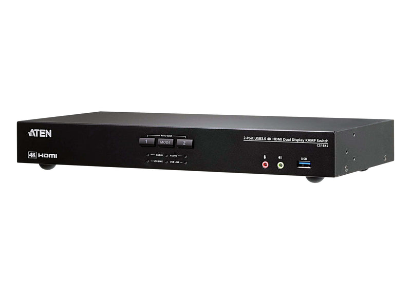 Aten CS1842 Switch KVM 2 Ports 4K Hdmi, Screen Double USB 3.0, Audio