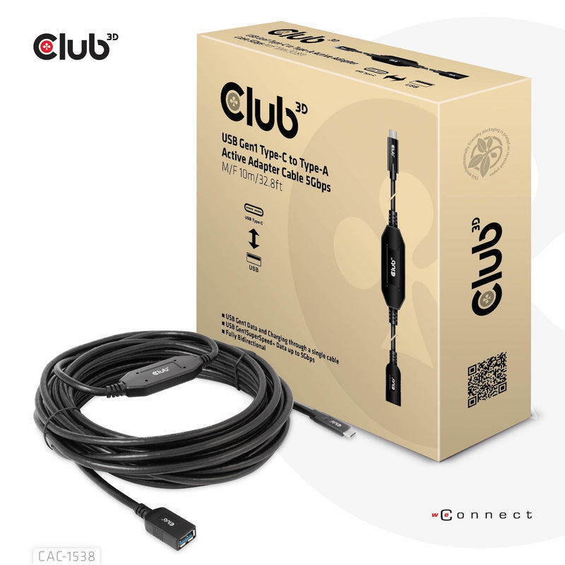 CLUB3D USB Cable 3.2 Typ C USB Typ a 5Gbps M/H 10M Retail