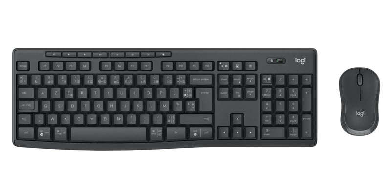 Logitech Keyboard French + Mouse MK370 Combo For Business RF Wireless + Bluetooth Azerty Graphite