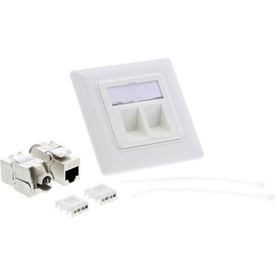 Inline Box CAT.6A Empotrar 2x RJ45 White RAL9010 — image 1