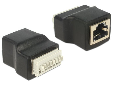 Delock Adapter RJ45 Terminalblock 65527 Black — image 1