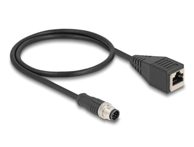 Delock 60621 Cable M12 Codificado a 8 Pin Male a RJ45 Female Pvc 0,5M — image 1