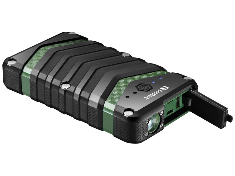 Sandberg Survivor Powerbank 20100, Black Green Universal IP67, Ión Litio, 20100MAH, USB