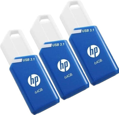 USB 3.1 HP 64GB X755W Pack 3 Blue — image 1