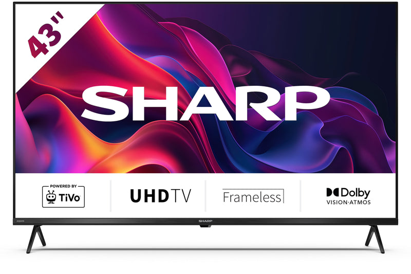 Sharp TV 4343GK4245E Tivo TV, 4K Ultra Hd, Smart TV, Active Motion 400, Black