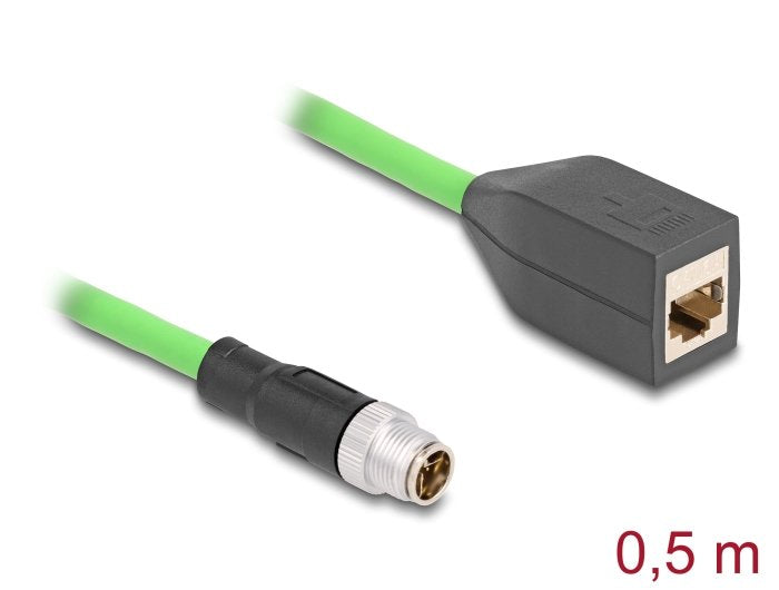 Delock 60572 Cable M12 Codificado X 8 Pin Male a RJ45 Female Pur (tpu) 0,5M