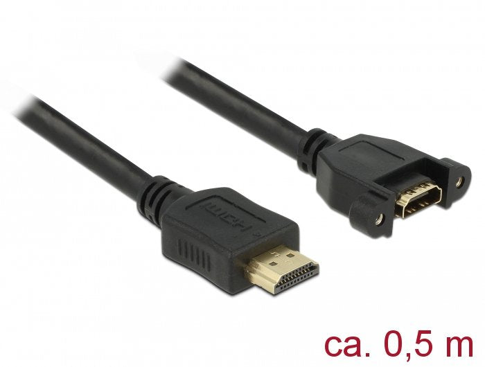 Delock 85463 HDMI Cable -a Male Hdmi-a Female Installation 4K 30 HZ 0,5M