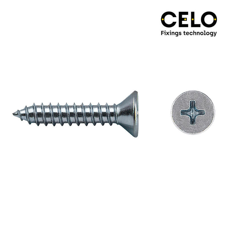 Celo Caja 500 Unid. Tornillo Chapa Avellanado Philips Din/Ref 7982 4,2X13MM Zincado