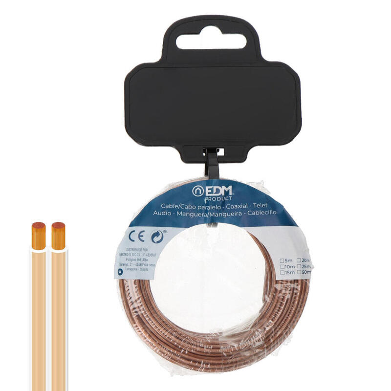 Film Roll Cable Paralelo 2X0,75MM² Transparent 20M.