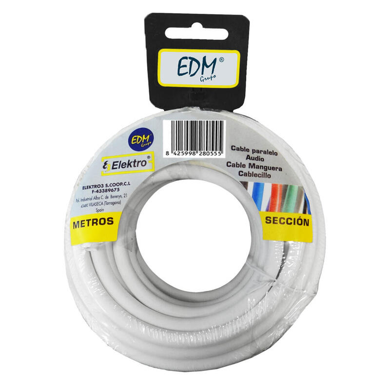 Film Roll Cable Paralelo 2X1,5MM White 5M (audio)