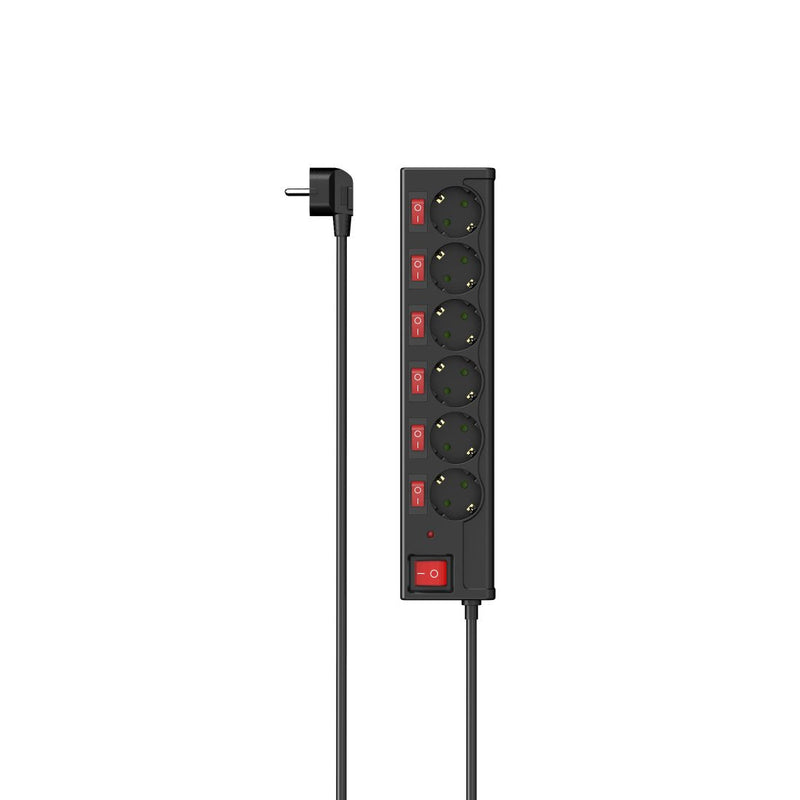 Hama Power Strip 6VÍAS Conmutable Individualmente Black 223158