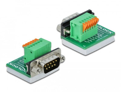 Delock D-sub 9 Male a Adapter Bloque Terminals With Pulsador Vertical — image 1