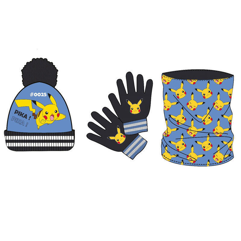 Set Gorro Gloves Braga Cuello Pokemon