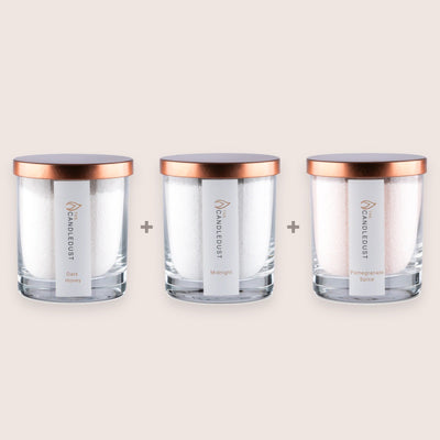 Cosy Discovery Trio, Dark Honey, Midnight, Pomegranate Spice, 3 × 160g Candles