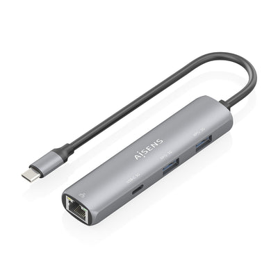Aisens Dock USB-C a Ethernet Gigabit + Hub 1x USB-C + 2x USB-A, Grey 15CM — image 1