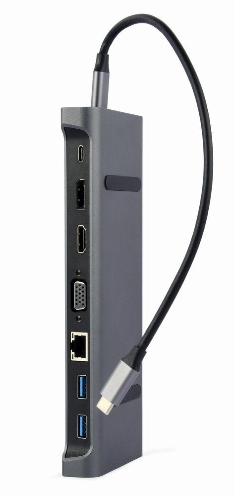 Gembird HUB3.0 A-CM-COMBO9-02 USB Type-c 9IN1 Multi Port Adapter USB + HDMI + DisplayPort + VGA + Pd + LAN + S