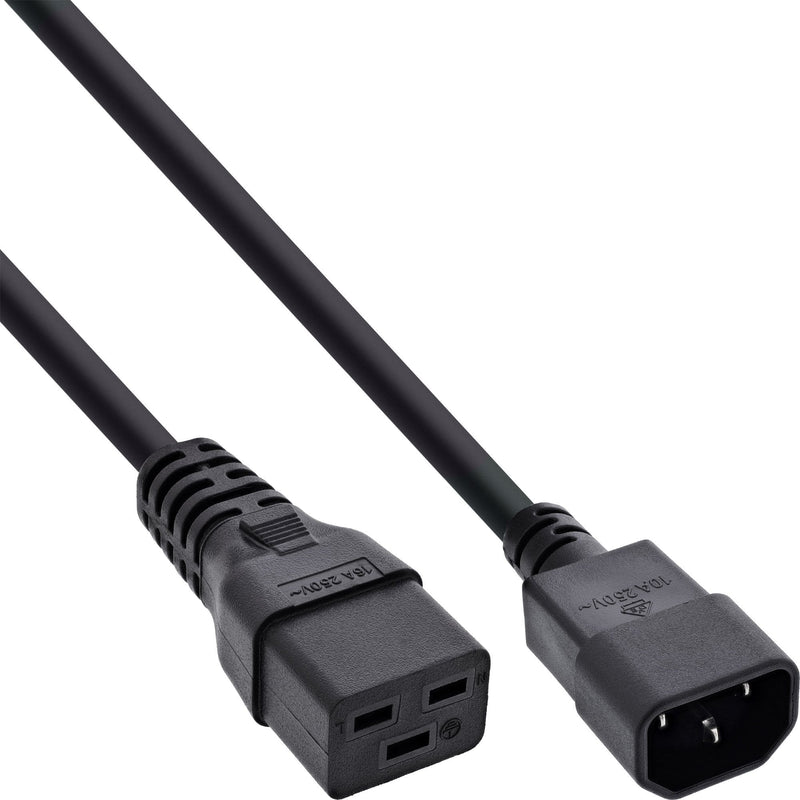 Inline Power Adapter , IEC-60320 C14 a C19, 3X1,5MM², Max. 10A, Black 2M