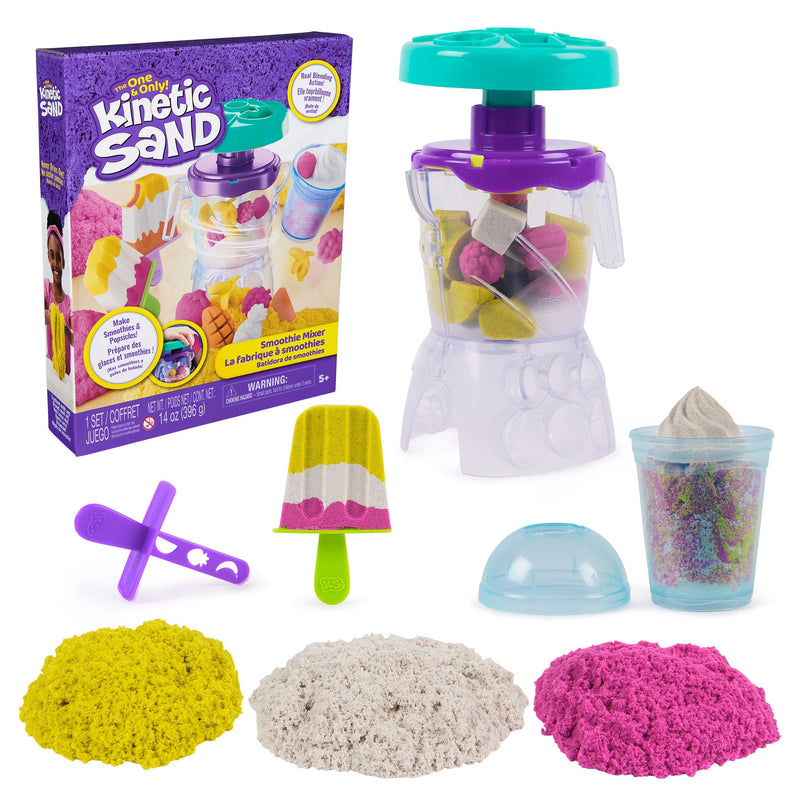 Spin Master Kinetic Sand - Set Of Set Smoothie Mixer, Arena Set With 397 Gramos Arena 3 Colours 6075121