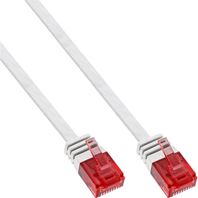 Inline Flat Ultraslim Network Cable U/UTP CAT.6 Gigabit Ready White 3M