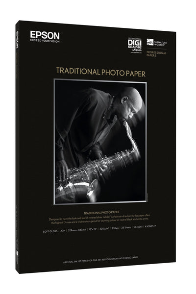 Epson Genuine Paper Inkjet Fotografico Traditional A2 25 Hojas Spro/4400/4450/4800/4880/7000/7400/7450Z/7800/7 — image 1