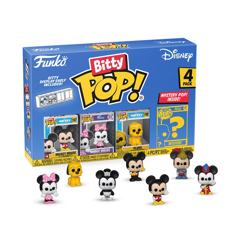 Blíster 4 Figuras Bitty Pop Disney Mickey