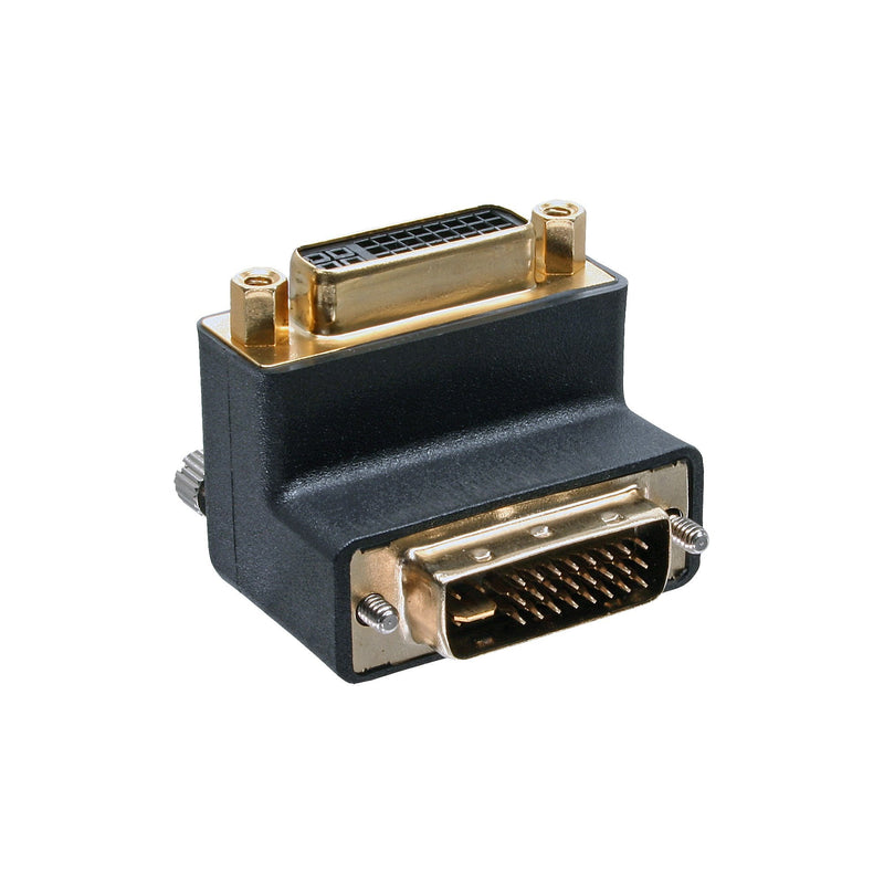Inline Adapter DVI-i 90° Ángulo Digital + Analógico 24 + 5 Male a Female Black