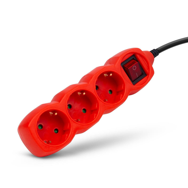 Entac Power Strip Plugs 3VÍAS 1,5M Switch Red