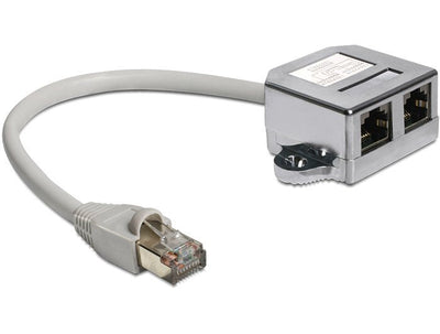 Delock Adapter RJ45 RJ45 - 2x RJ45 M/F 0.15M — image 1