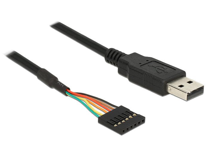 Delock Convertidor USB 2.0 Connector Male a Ttl 6 Pin Pinheader Connector Female 1,8M (3,3V)