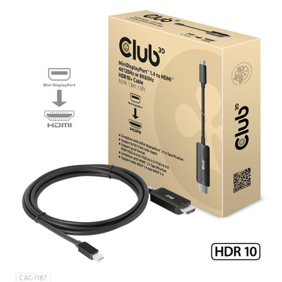 CLUB3D CAC-1187 Cable Mini DisplayPort HDMI 1.8M 8K60HZ M/M Retail — image 1