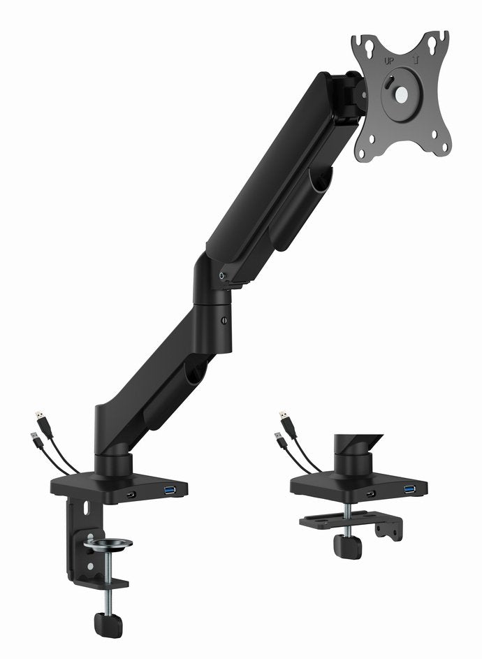 Gembird MA-DA1U-01 Arm Assembly Screen Desk Adjustable With Ports Usb, 17-32, Black