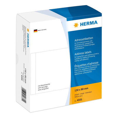Herma Labels Dirección Individualmente Paper White 130X80 Mm 500 Units — image 1