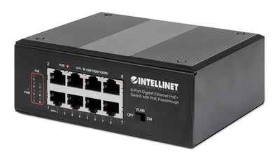 Intellinet 8-PORT PoE + Gigabit Switch With PoE-passthrough — image 1