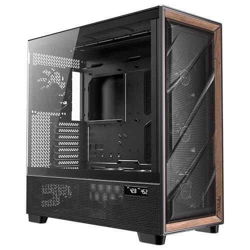 Antec PC Case Flux Pro_euv Wood ATX 2XUSB3.0 Without Power Supply Black