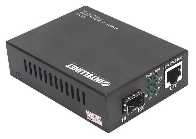 Intellinet Convertidor Medios Gigabit PoE + RJ45 Sfp 120KM