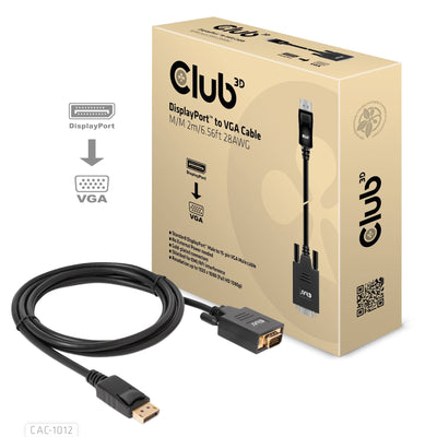 CLUB3D Cable DisplayPort VGA M 2M Retail — image 1
