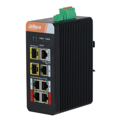 Dahua IS4207-4GT-120 Switch PoE 2.0 Industrial 4 Ports Gigabit + 3 Uplink Gigabit (2SFP + 1RJ45) 120W Gestiona — image 1
