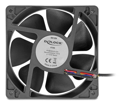 Delock Fan Axial 12V Dc, 120 X 120 X 38MM Black — image 1