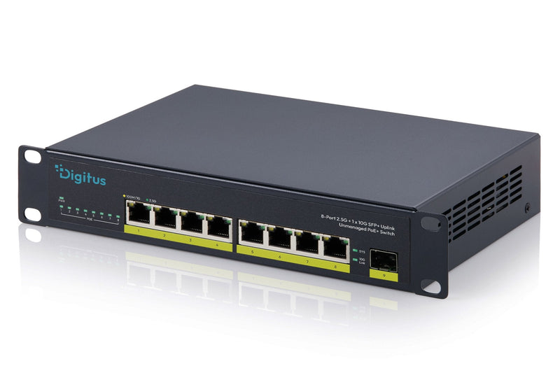 Digitus Switch 8-PORT 10 Gigabit Unmanaged 80W PoE + Black