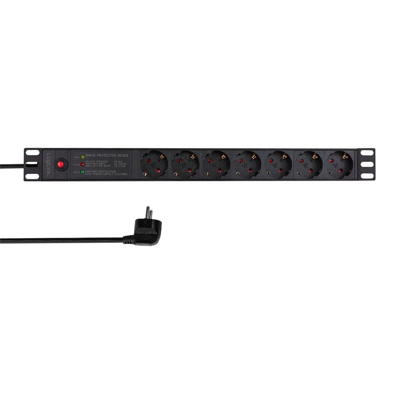 Logilink 19 Pdu 7 X Cee 7 3 Socket With Line Filter & Overload Protection