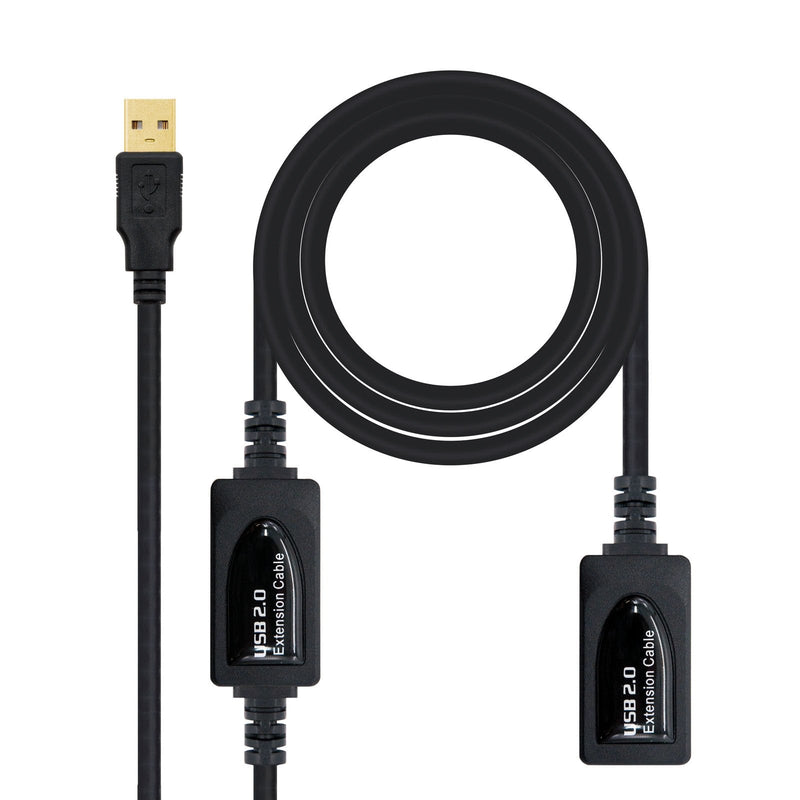 Nanocable Cable Prolongador With Amplifier USB-A 2.0 Male a USB-A Female 10M