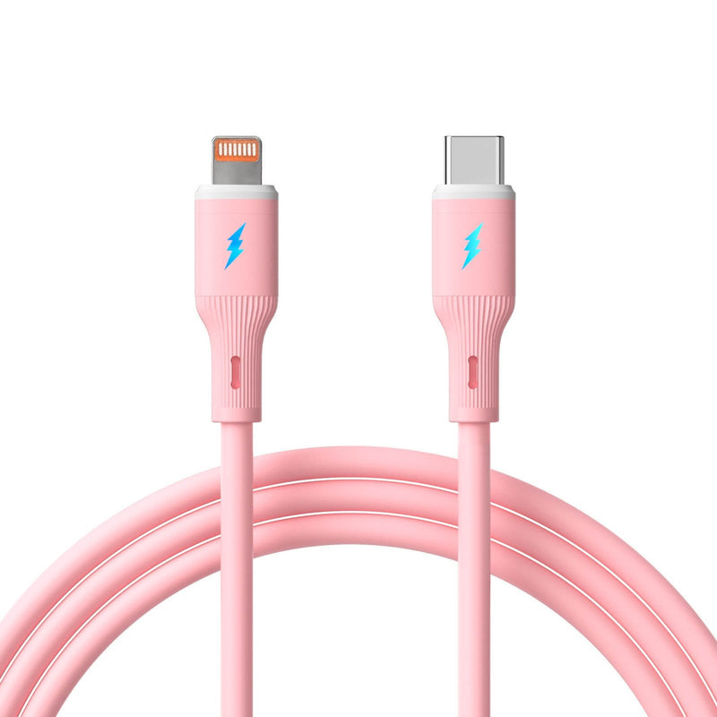 Akyga USB Cable AK-USB-71 USB Type-c M Lightning M Ver. 2.0 30W 1M Pink Silicone