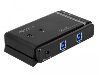 Delock 87736 Matriz Conmutación, Switch/Conmutador Black 5 Gbit/S, Metal USB Type a, USB Type B, 100 - 240V, 5 — image 1