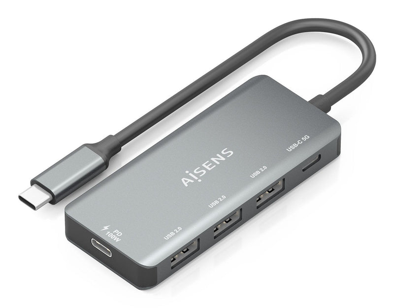 Aisens Hub USB Type-c A109-0945 3x USB 1x USB Type-c 1x USB Type-c Pd Grey