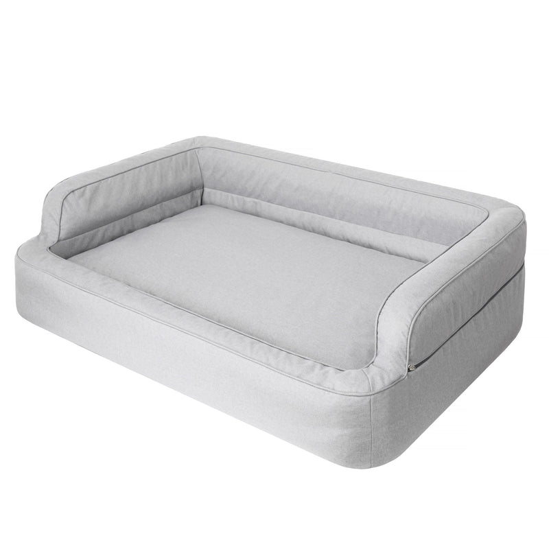 Mano Ergonomic Dog Bed with Removable Cover – Grey, XXL