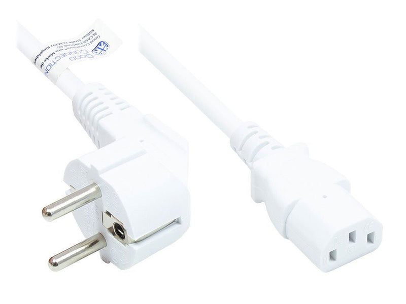 Good Connections Contact Protection Connector Male Angulado.- C13 White 10M