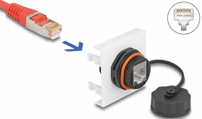 Easy 45MÓDULO Network RJ45 CAT.6A, 45 X 45MM