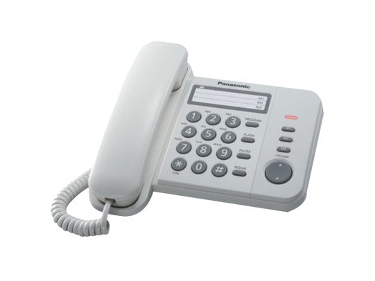 Panasonic Phone Desktop KX-TS520EX1W White Rellamada Último Número Assembly Wall 6 Niveles Volumen Tono Llamad