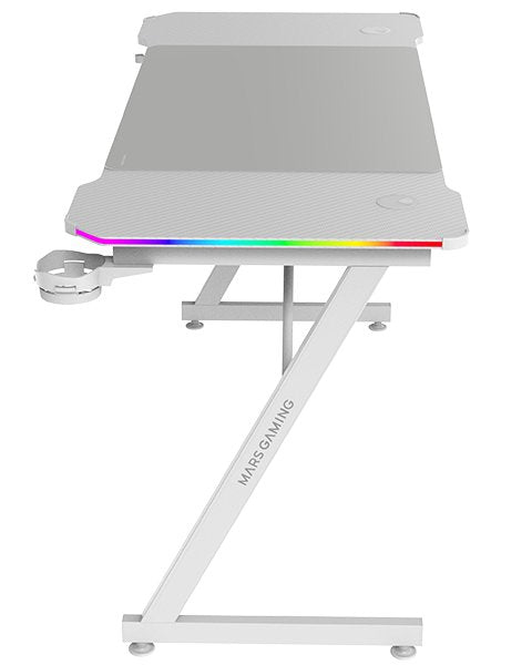Mars Gaming Desk Gaming MGD-X140 RGB White 140X60/ Mouse Pad XXL/ Stands Externos Bebidas And Headphones/ Gest — image 1